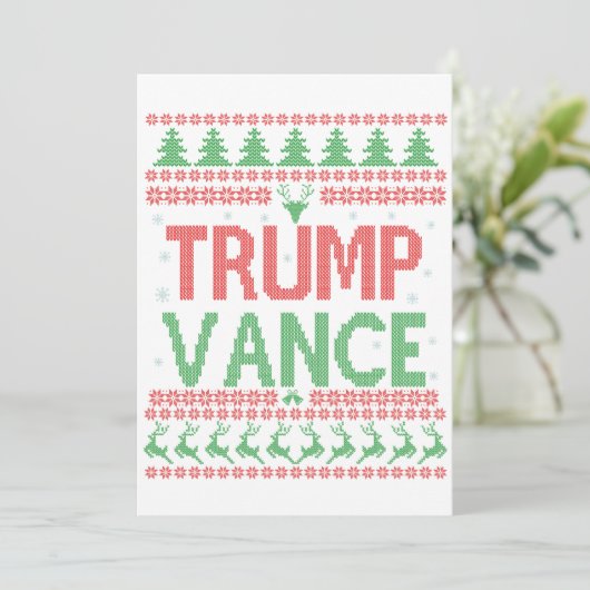 Trump Vance Republikeinse Verschrikkelijke Kersttr Kaart (Staand voorkant)