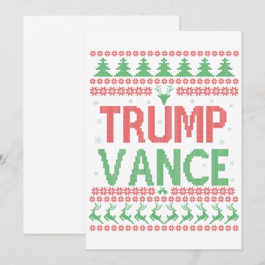 Trump Vance Republikeinse Verschrikkelijke Kersttr Kaart (Voorkant / Achterkant)
