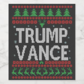 Trump Vance Republikeinse Verschrikkelijke Kersttr Wijn Etiket (Enkel label)