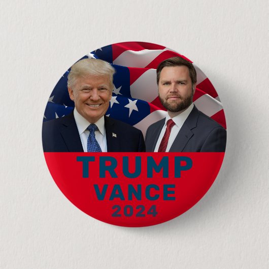 Trump Vance Ronde Button 5,7 Cm (Voorkant)
