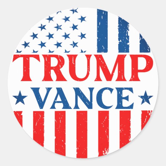 Trump Vance Ronde Sticker (Voorkant)