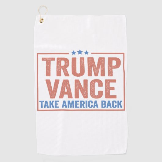 Trump Vance Take America Back Election Stemming US Golfhanddoek (Voorkant)
