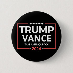 Trump Vance, Trump Vance 2024, neemt Amerika terug Ronde Button 5,7 Cm