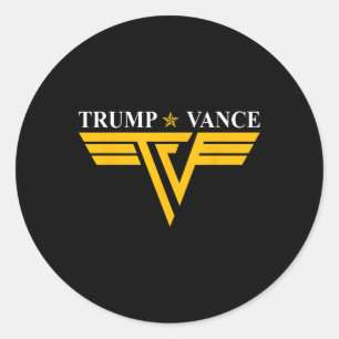 Trump Vance TV Rocker Gold Logo President Ronde Sticker