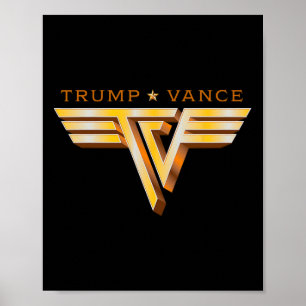 Trump Vance Tv Rocker Gouden Logo Vintage Trump Va Poster