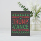 Trump Vance Verkiezing Lelijke Kersttrui Briefkaart (Staand voorkant)