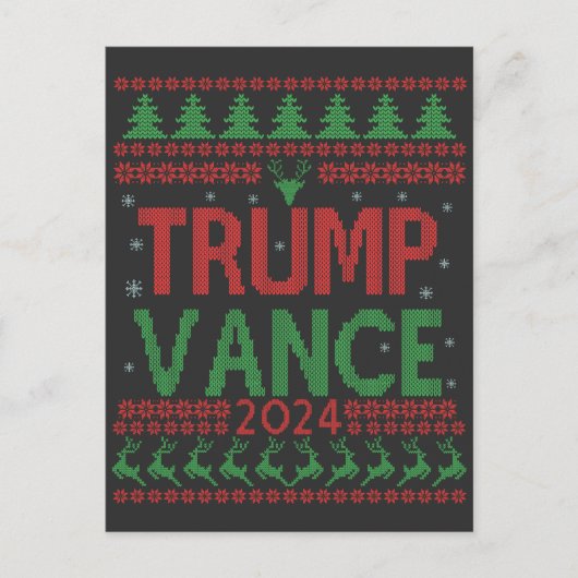 Trump Vance Verkiezing Lelijke Kersttrui Briefkaart (Voorkant)