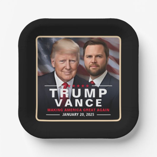 Trump Vance Victory Inauguration Day Collector's Papieren Bordje (Voorkant)