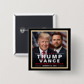 Trump Vance Victory Inauguration Day Collector's Vierkante Button 5,1 Cm (Voorkant /achterkant)
