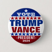 Trump Vance voor President 2024 Campaign Button (Voorkant)
