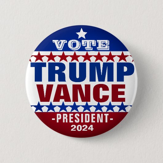 Trump Vance voor President 2024 Campaign Button (Voorkant)