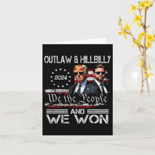 Trump Vance We Won Win Inauguration Day 2025 47th Kaart (Gele Bloem)