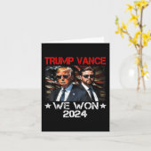 Trump Vance We Won Win Inauguration Day 2025 47th Kaart (Gele Bloem)