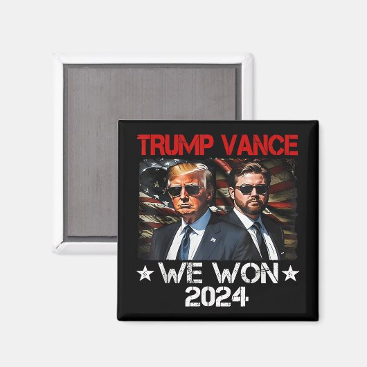 Trump Vance We Won Win Inauguration Day 2025 47th Magneet (Voorkant / Achterkant)