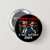 Trump Vance We Won Win Inauguration Day 2025 47th Ronde Button 5,7 Cm (Voorkant /achterkant)