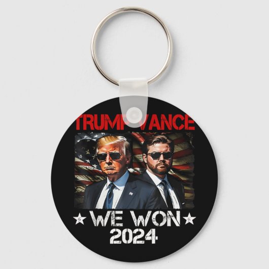 Trump Vance We Won Win Inauguration Day 2025 47th Sleutelhanger (Voorkant)