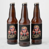 Trump vecht tegen Amerikaanse verkiezingen retro  Bier Etiket (Flessen)