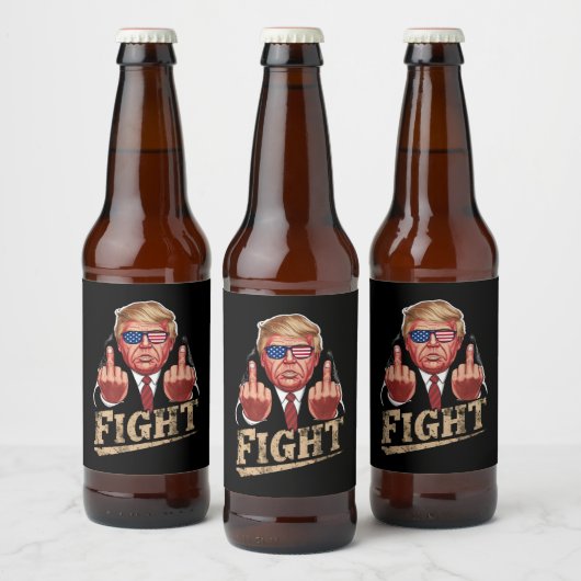 Trump vecht tegen Amerikaanse verkiezingen retro  Bier Etiket (Flessen)