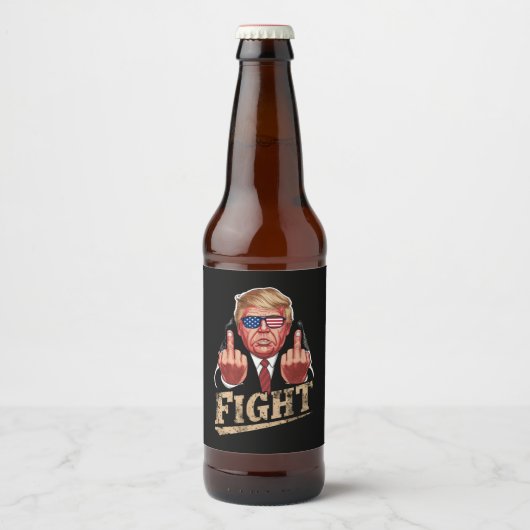 Trump vecht tegen Amerikaanse verkiezingen retro  Bier Etiket (Voorkant)