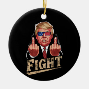 Trump vecht tegen Amerikaanse verkiezingen retro Keramisch Ornament
