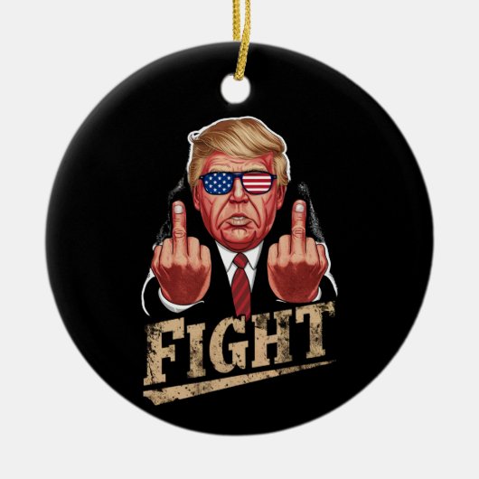 Trump vecht tegen Amerikaanse verkiezingen retro  Keramisch Ornament (Voorkant)