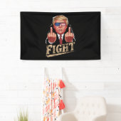 Trump vecht tegen Amerikaanse verkiezingen retro  Spandoek (Insitu)