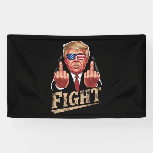 Trump vecht tegen Amerikaanse verkiezingen retro  Spandoek (Horizontaal)