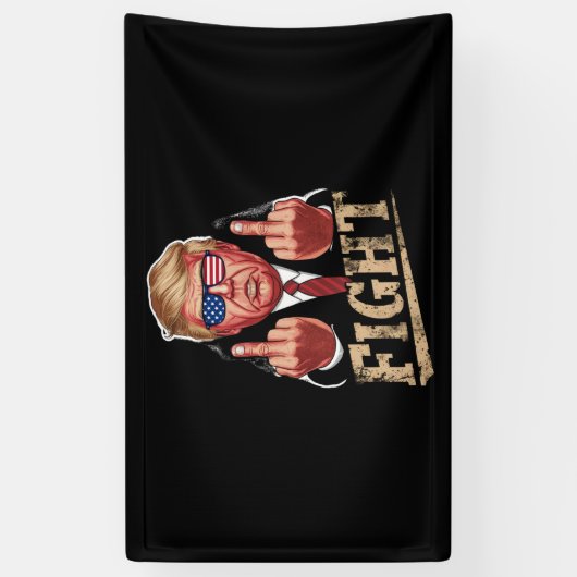 Trump vecht tegen Amerikaanse verkiezingen retro  Spandoek (Verticaal)