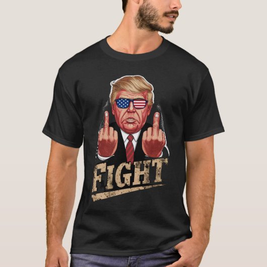 Trump vecht tegen Amerikaanse verkiezingen retro  T-shirt (Voorkant)