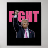 Trump vecht tegen borstkanker bewustzijn Pink Ribb Poster (Voorkant)