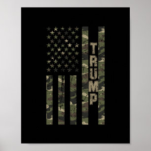 Trump Verenigde Staten Vervallen Camo Met Amerikaa Poster
