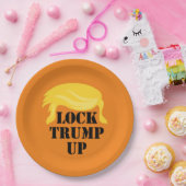 Trump vergrendelen papieren bordje (Feest)