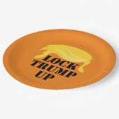 Trump vergrendelen papieren bordje (Gekanteld)