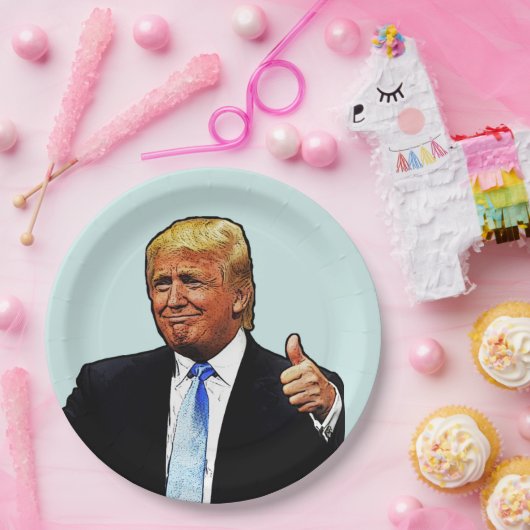 TRUMP VERJAARDAGSFEEST PAPIEREN BORDEN PAPIEREN BORDJE (Feest)