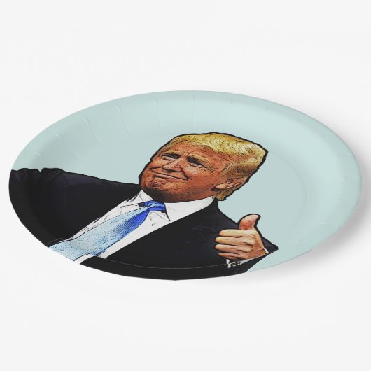 TRUMP VERJAARDAGSFEEST PAPIEREN BORDEN PAPIEREN BORDJE (Gekanteld)