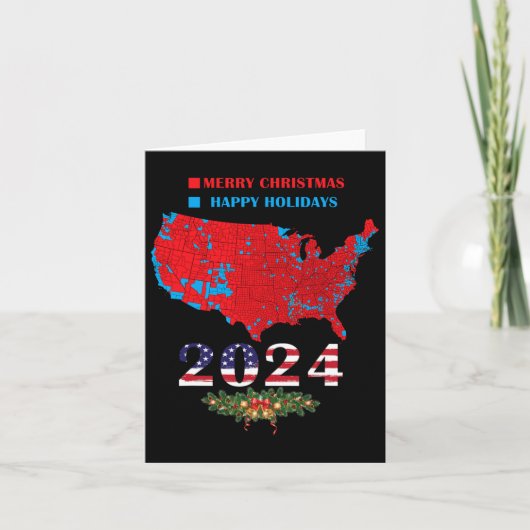 Trump Verkiezingskaart 2024 Grappig Vrolijk Kerstf Kaart (Voorkant)