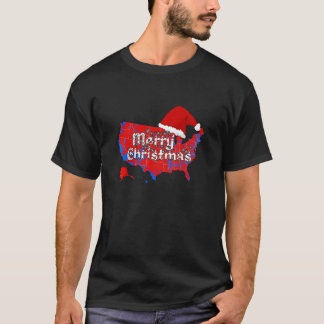 Trump Verkiezingskaart Kerstfeest Santa Hat T-shirt