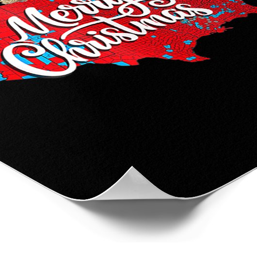 Trump Verkiezingskaart Vrolijk Kerstfeest Santa H Poster (Hoek)