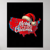 Trump Verkiezingskaart Vrolijk Kerstfeest Santa H Poster (Voorkant)