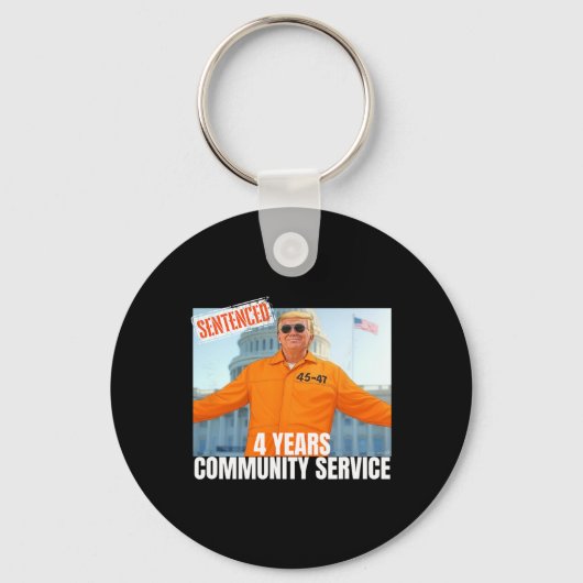 Trump veroordeelde 4 jaar taakstraf Sinaasappel S Sleutelhanger (Voorkant)