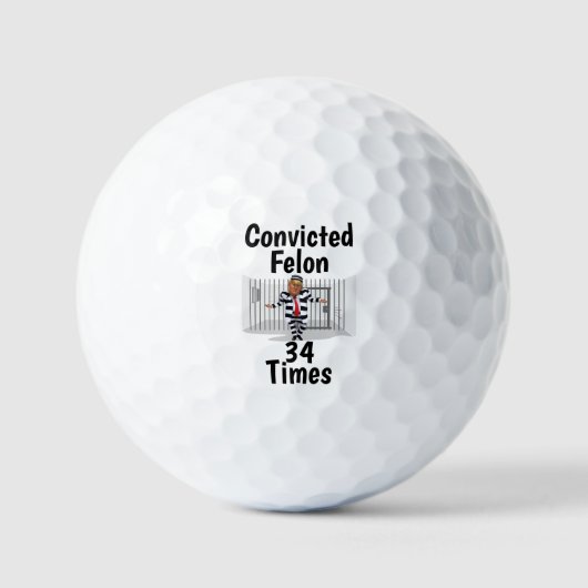 Trump Veroordeelde Felon Golf Ball Golfballen (Voorkant)