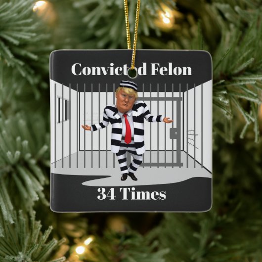 Trump Veroordeelde Felon Keramisch Ornament (Boom)