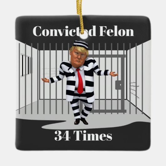 Trump Veroordeelde Felon Keramisch Ornament (Voorkant)