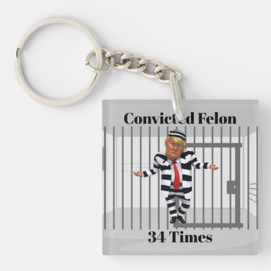 Trump veroordeelde misdadige Sleutelhanger (voorkant)