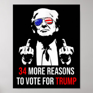 Trump veroordeelde misdadiger, nog 34 redenen om o poster