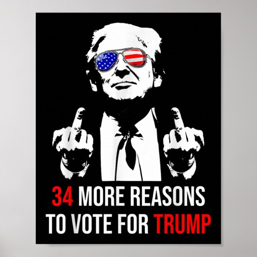 Trump veroordeelde misdadiger, nog 34 redenen om o poster (Voorkant)