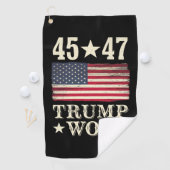 Trump veroverde in 2024 de 45 47ste President Amer Golfhanddoek (Insitu)