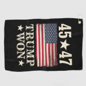 Trump veroverde in 2024 de 45 47ste President Amer Golfhanddoek (Horizontaal)