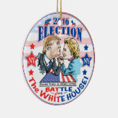 Trump versus Hillary 2016 Keramisch Ornament (Rechts)