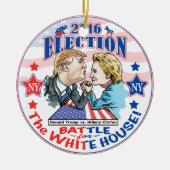 Trump versus Hillary 2016 Keramisch Ornament (Voorkant)